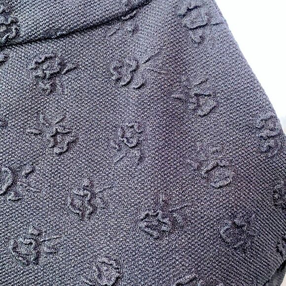 Betsey Johnson Halter Style Solid Black Swing Dress With Raised Rose Design - Picture 9 of 12